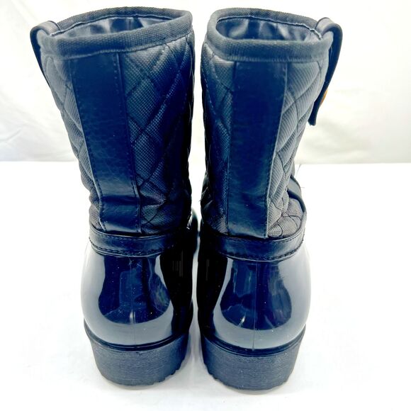Tommy Hilfiger  Women’s Freza Black Quilted Rain Boots Size 8 - Picture 8 of 14